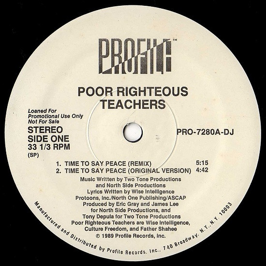 Poor Righteous Teachers – Time To Say Peace (1989, Blue / Tan