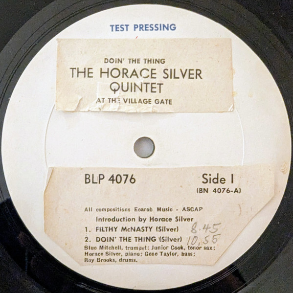 The Horace Silver Quintet – Doin' The Thing - At The Village Gate 