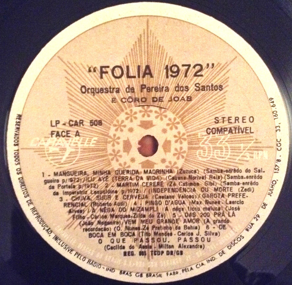 ladda ner album Orquestra De Pereira Dos Santos Ê Coro De Joab - Folia 1972