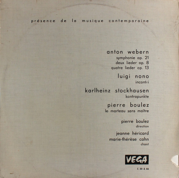 télécharger l'album Webern Nono Stockhausen Boulez - Les Concerts Du Domaine Musical