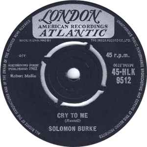 Solomon Burke - Cry To Me album cover