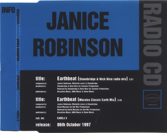 Janice Robinson – Earthbeat (1997, CD) - Discogs