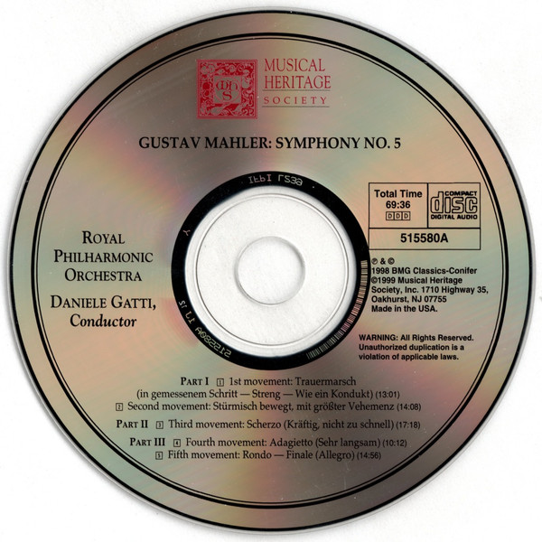 Album herunterladen Mahler Daniele Gatti, Royal Philharmonic Orchestra - Mahler Symphony No 5