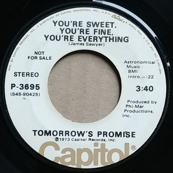 ladda ner album Tomorrow's Promise - Youre Sweet Youre Fine Youre Everything Im Gonna Give It To You