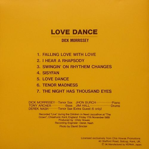lataa albumi The Dick Morrissey Quartet - Love Dance
