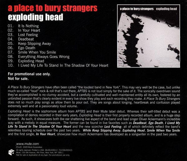 A Place To Bury Strangers – Exploding Head (2009, CD) - Discogs