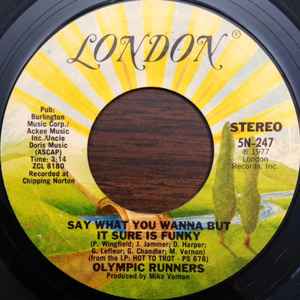 Olympic Runners - Say What You Wanna But It Sure Is Funky / The Kool Gent album cover