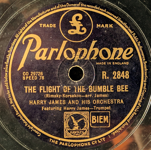 SP HARRY JAMES AND HIS ORCHESTRA THE FLIGHT OF THE BUMBLE BEE / THE CARNIVAL OF VENICE 英盤