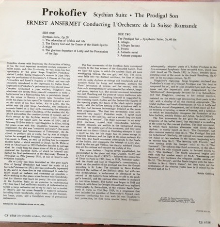 descargar álbum Prokofiev, Ansermet, L'Orchestre De La Suisse Romande - Scythian Suite The Prodigal Son