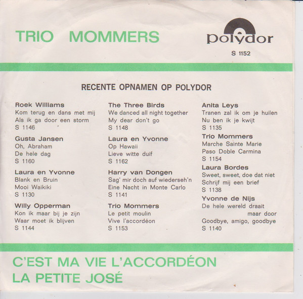 last ned album Trio Mommers - CEst Ma Vie LAccordéon
