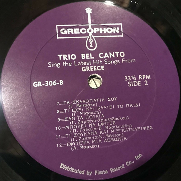 télécharger l'album Trio Bel Canto - Sing The Latest Hit Songs From Greece