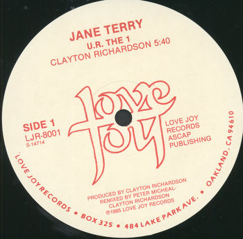 Jane Terry – U. R. The 1 (1985, Vinyl) - Discogs