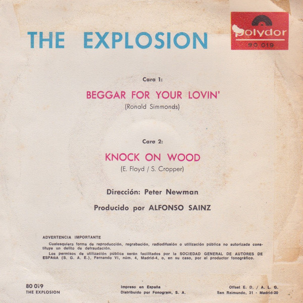 last ned album The Explosion - Beggar For Your Lovin Knock On Wood