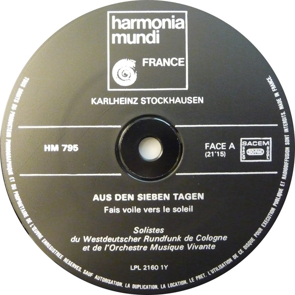 ladda ner album Karlheinz Stockhausen Musique Vivante, Diego Masson - Aus Den Sieben Tagen