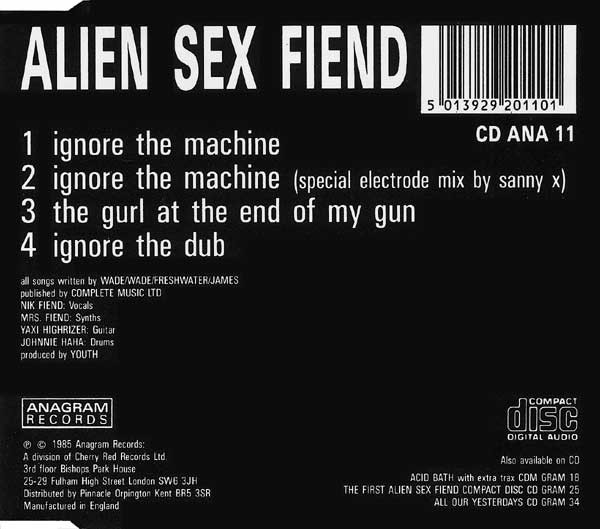 [FLAC] Alien Sex Fiend – Ignore The Machine-CDS-Anagram Records – CD ANA 11-1988 LmpwZw