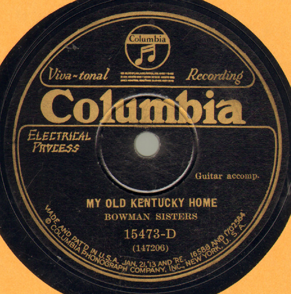 78RPM/SP Bowman Sisters Old Folks At Home / My Old Kentucky Home M328 COLUMBIA /00500