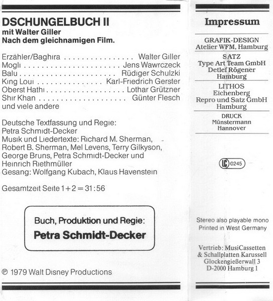 ladda ner album Petra SchmidtDecker - Walt Disney Folge 2 Dschungel Buch II