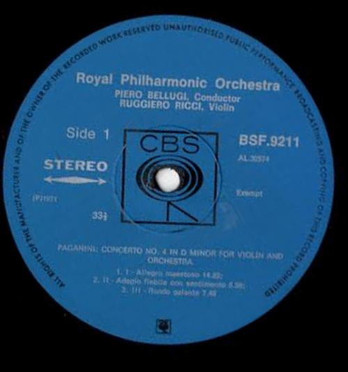 descargar álbum The Royal Philharmonic Orchestra, Piero Bellugi, Ruggiero Ricci - Concerto No 4 In D Minor Grand Duo For Violin Double And Orchestra Le Streghe