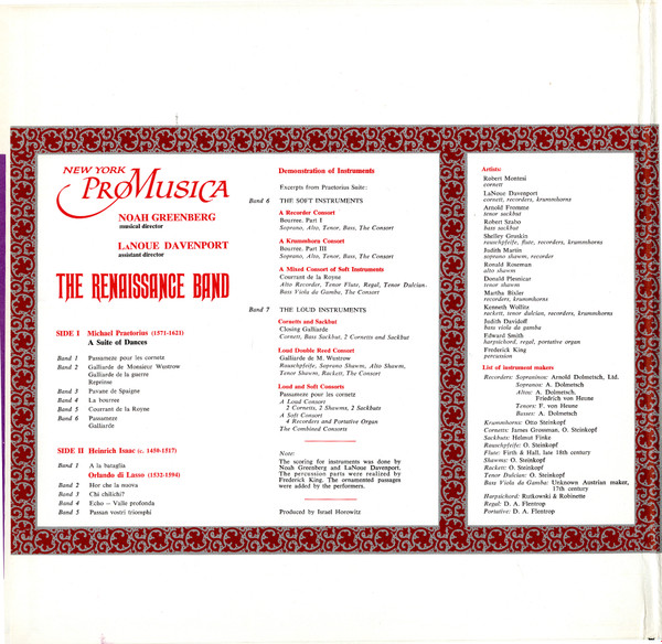 New York Pro Musica - The Renaissance Band | Decca (DL 79424) - 3