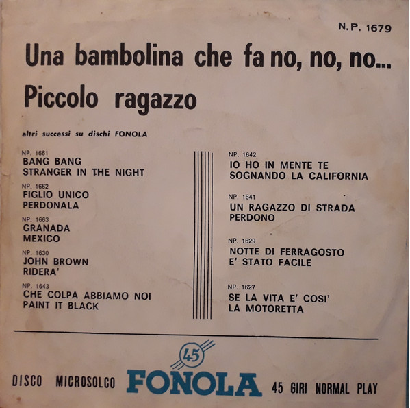 lataa albumi Eusebio Lalla Ercoli - Una Bambolina Che Fa No No No Piccolo Ragazzo