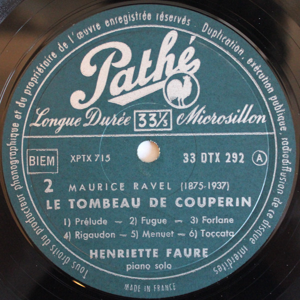 last ned album Ravel Henriette Faure - Miroirs Le Tombeau De Couperin