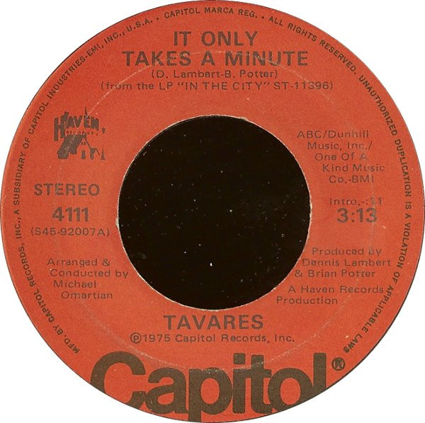 Tavares – It Only Takes A Minute (1975, Winchester Pressing, Vinyl