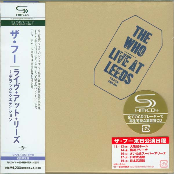 The Who – Live At Leeds (2008, Paper Sleeve, SHM-CD, CD) - Discogs