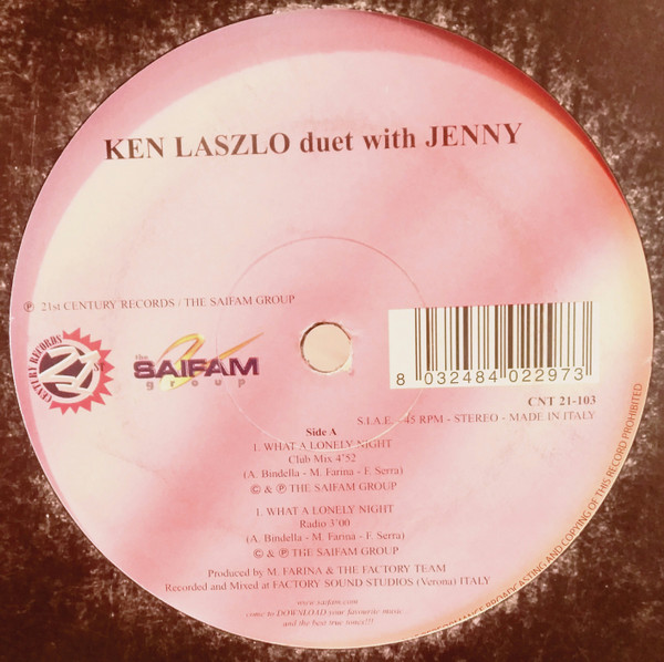 Ken Laszlo Duet With Jenny – Love Things / Hey Hey Guy 2000 (1998 