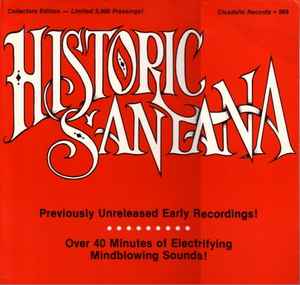 Santana – Historic Santana (1987, Vinyl) - Discogs