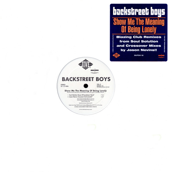Backstreet Boys 12” Show Me The Meaning Of Being Lonely * VG++