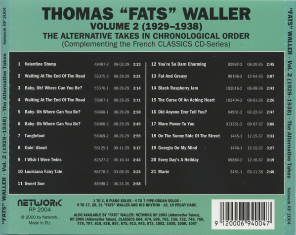 last ned album Thomas Fats Waller - The Alternative Takes In Chronological Order Volume 3 1938 1941