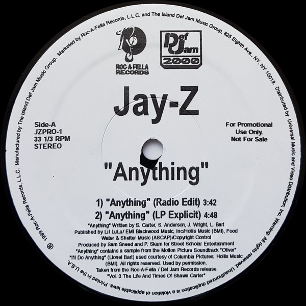 Jay-Z – Anything (1999, Vinyl) - Discogs