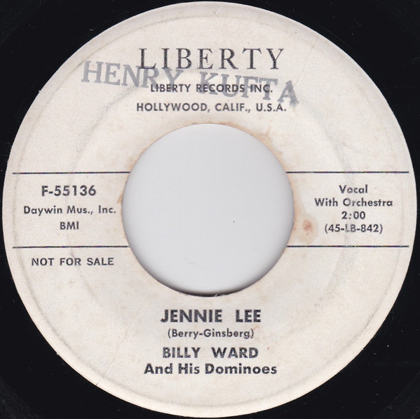 Billy Ward & Dominoes 45 Jennie Lee bw Music, Maestro, Please - Liberty  VG++