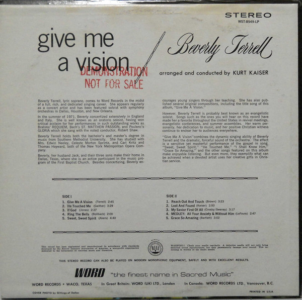 lataa albumi Beverly Terrell - Give Me A Vision