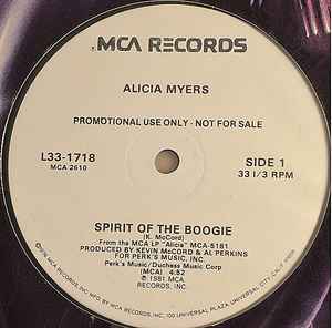 Alicia Myers - Spirit Of The Boogie album cover