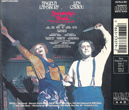 ladda ner album Stephen Sondheim, Len Cariou, Angela Lansbury - Sweeney Todd The Demon Barber Of Fleet Street Original Cast Recording