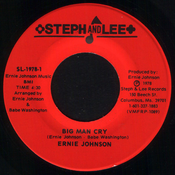 Ernie Johnson – Drowning In Misery / Big Man Cry (1978, Vinyl 