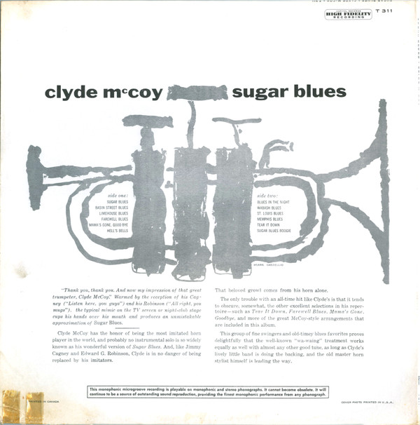 Clyde McCoy And His Orchestra - Sugar Blues | Capitol Records (T311) - 2