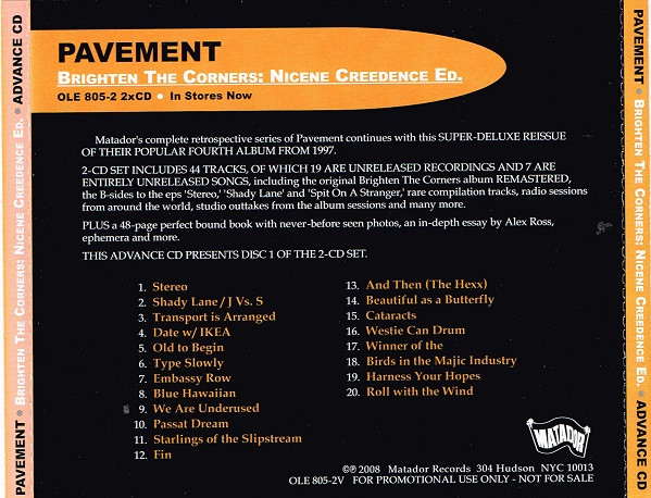 Pavement Brighten The Corners Nicene Creedence Ed. 2008