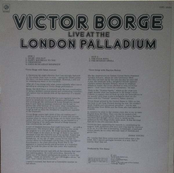 descargar álbum Victor Borge - Victor Borge Live At The London Palladium