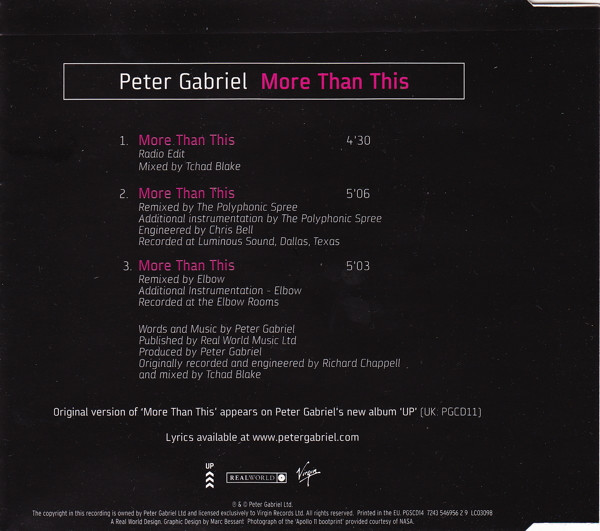 Peter Gabriel - More Than This | Real World Records (PGSCD14) - 3