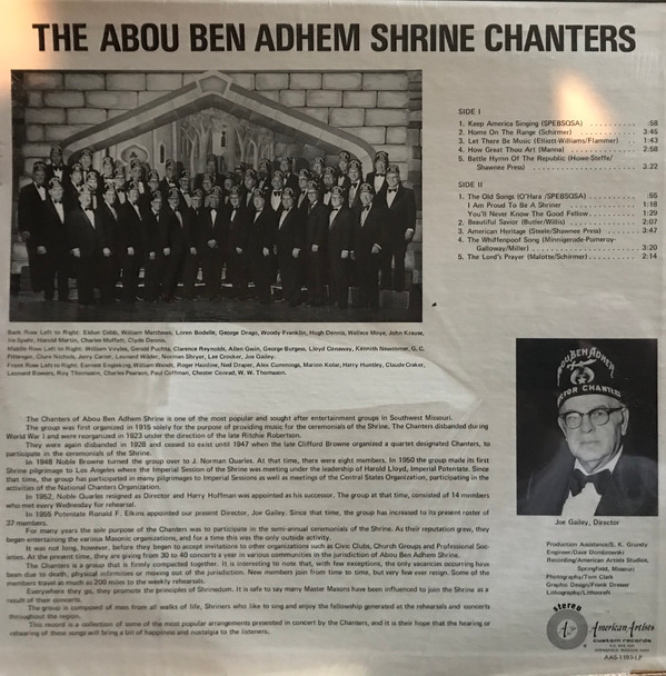 descargar álbum The Abou Ben Adhem Shrine Chanters - I Am Proud To Be A Shriner