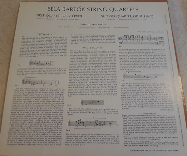 last ned album Bartók Tátrai String Quartet - String Quartets First Quartet Op 7 Second Quartet Op 17