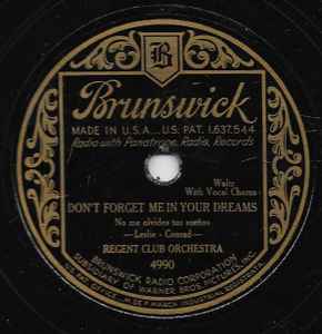 Regent Club Orchestra - Don't Forget Me In Your Dreams / For You album cover
