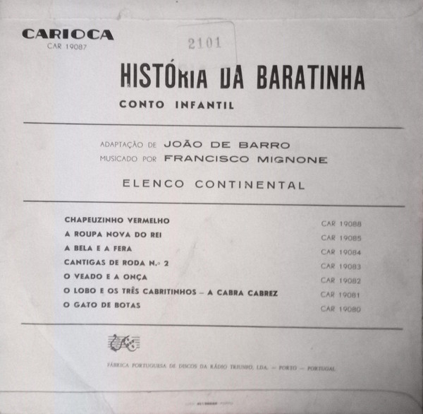 baixar álbum Elenco Continental - História Da Baratinha