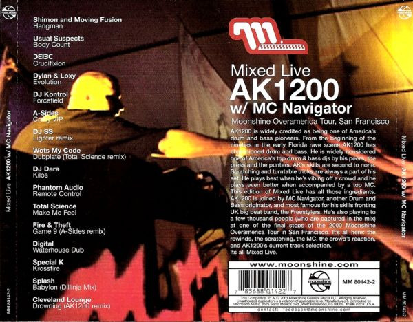 last ned album AK1200 W MC Navigator - Mixed Live Moonshine Overamerica San Francisco