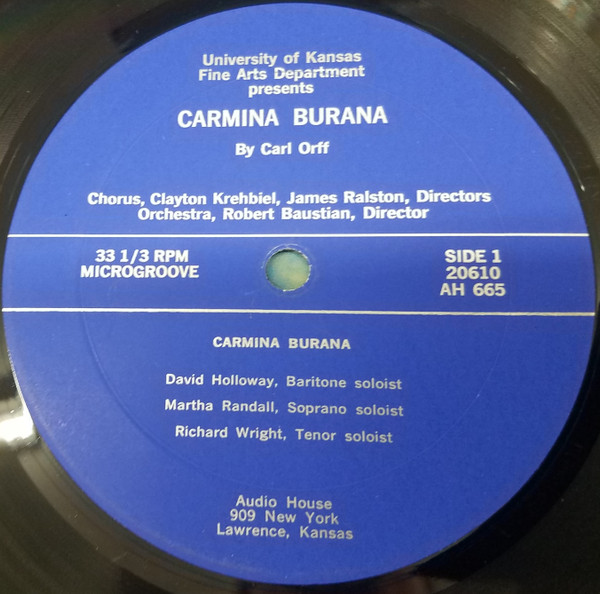 lataa albumi University Of Kansas Chorus And Orchestra - Carmina Burana