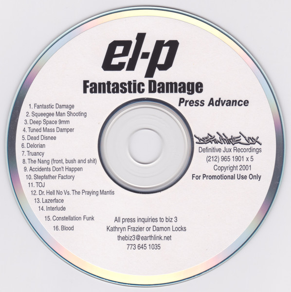 EL-P – Fantastic Damage (2001, CDr) - Discogs