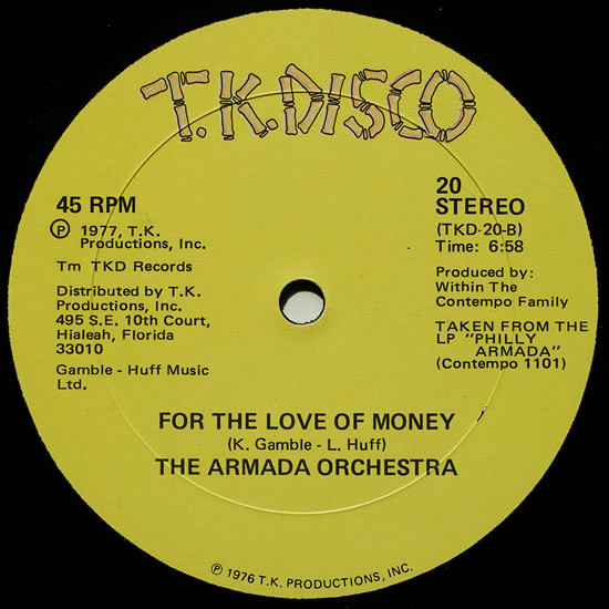 télécharger l'album The Armada Orchestra - Philly Armada For The Love Of Money