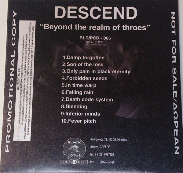 lataa albumi Descend - Beyond Thy Realm Of Throes